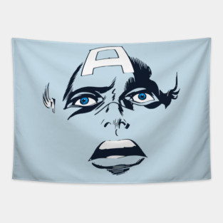 Captain America Blue eyes Face Design Style Tapestry