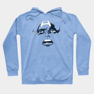 Captain America Blue eyes Face Design Style Hoodie