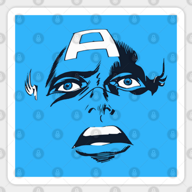 Captain America Blue eyes Face Design Style Sticker by Joaddo