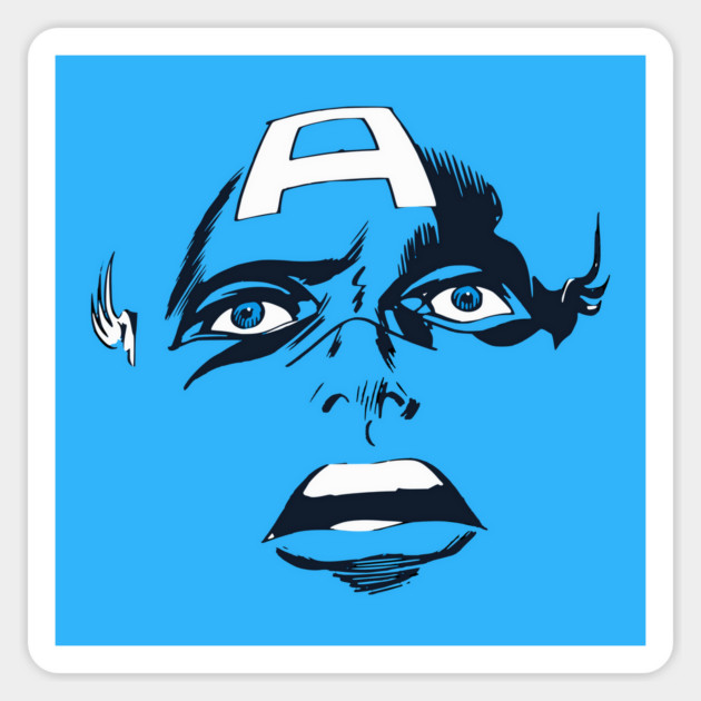 Captain America Blue eyes Face Design Style Magnet by Joaddo