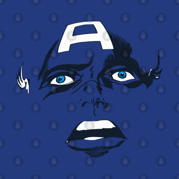Captain America Blue eyes Face Design Style by Joaddo