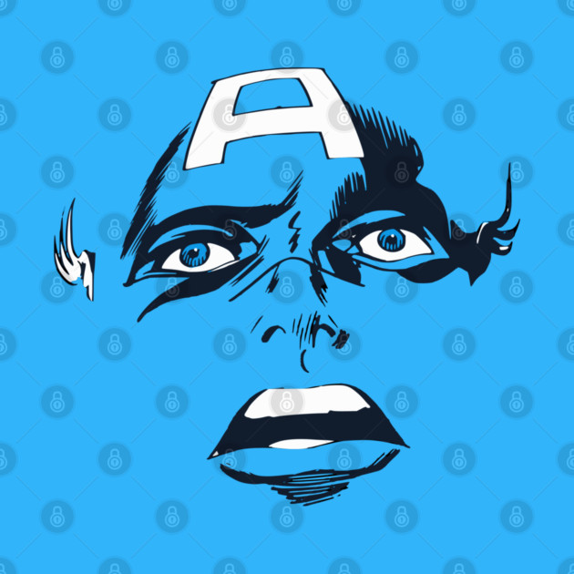 Captain America Blue eyes Face Design Style by Joaddo