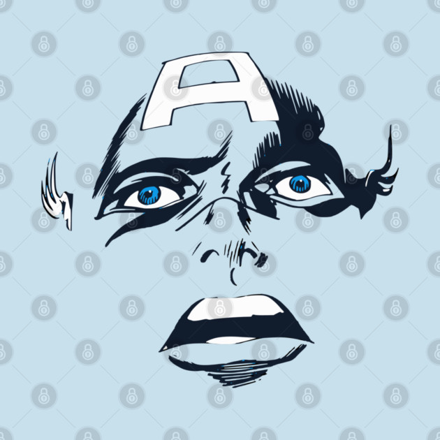 Captain America Blue eyes Face Design Style by Joaddo