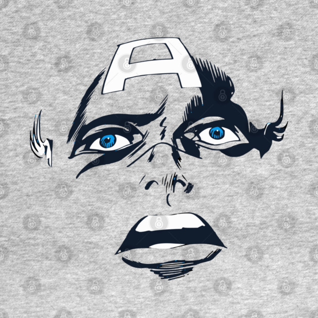 Captain America Blue eyes Face Design Style by Joaddo