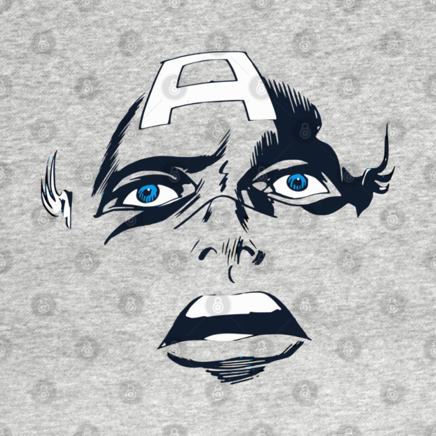 Captain America Blue eyes Face Design Style by Joaddo