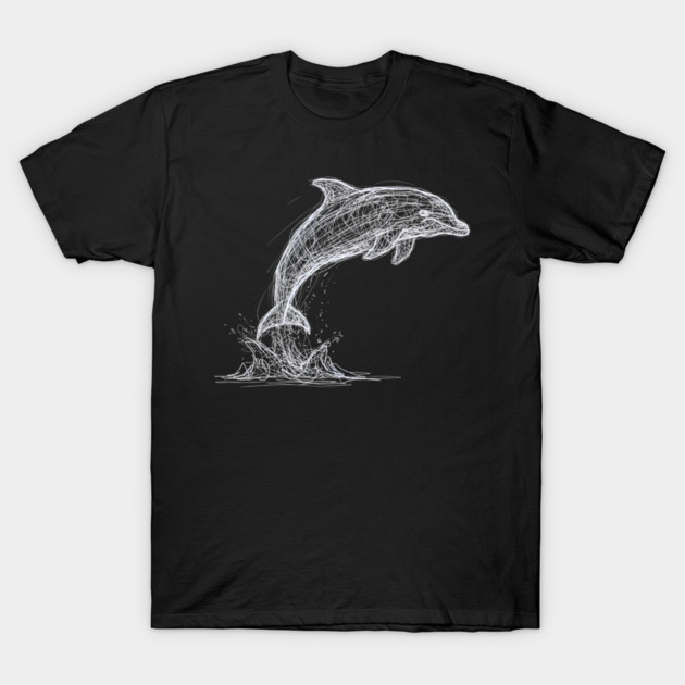 Chaotic Scribble Dolphin T-Shirt by Valder’s Brothers