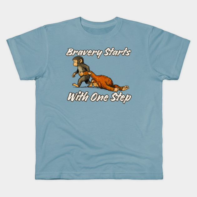 Punch-Monkey-Cute Baby Monkey Plush Hugging Kids T-Shirt by JessArty