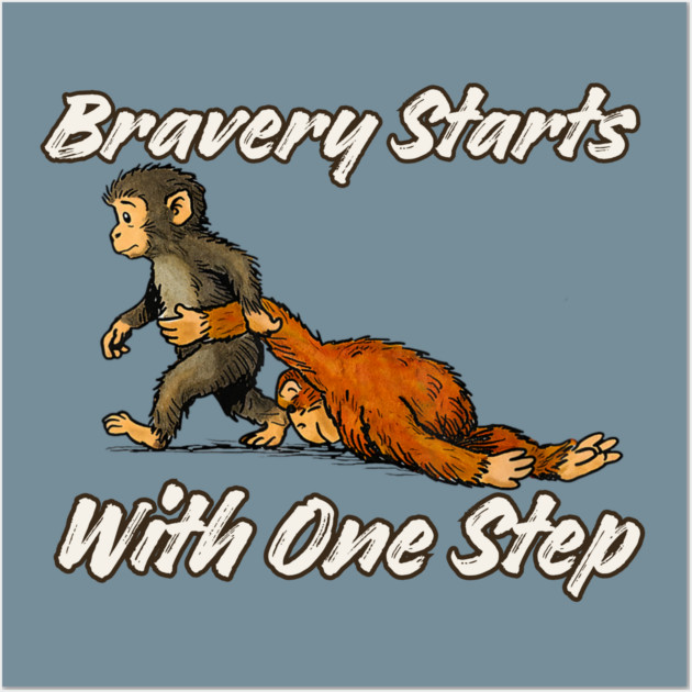 Punch-Monkey-Cute Baby Monkey Plush Hugging Wall Art by JessArty