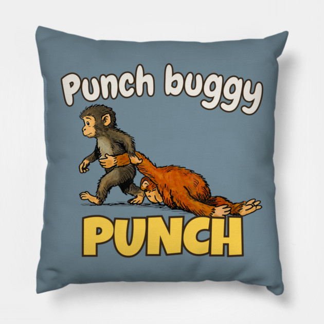 Punch-Monkey-Baby Monkey Punch Pillow by JessArty