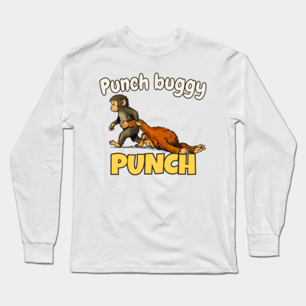 Punch-Monkey-Baby Monkey Punch Long Sleeve T-Shirt by JessArty