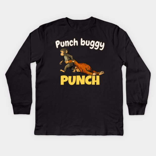 Punch-Monkey-Baby Monkey Punch Kids Long Sleeve T-Shirt by JessArty