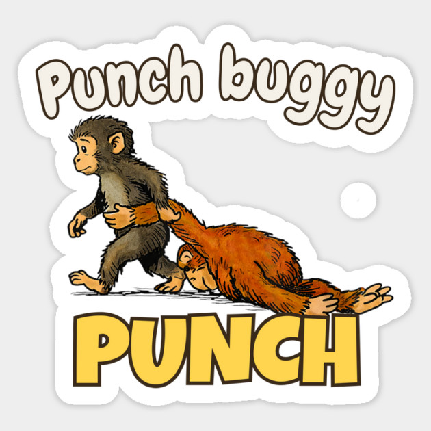 Punch-Monkey-Baby Monkey Punch Magnet by JessArty