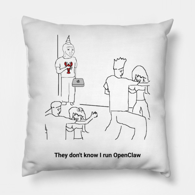 They Dion't Know I Run OpenClaw Pillow by Claw Tees