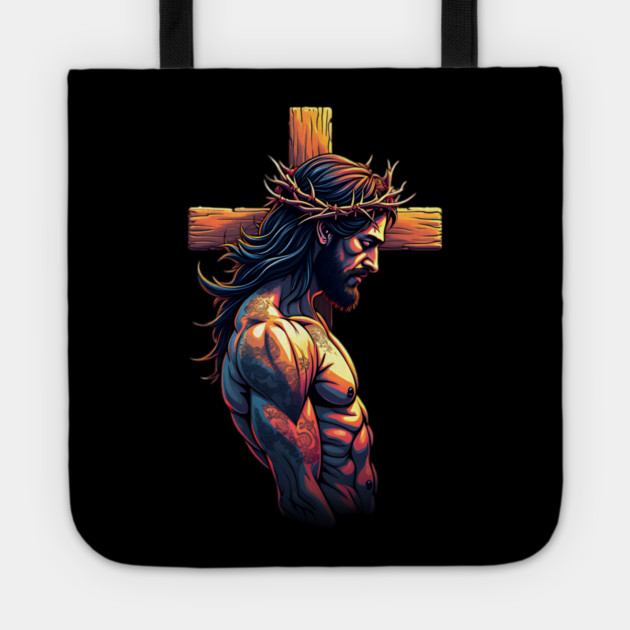 Cross of Jesus Christ Tattoo Art Tote by animegirlnft