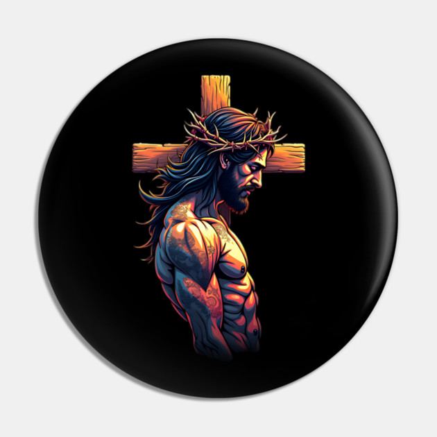 Cross of Jesus Christ Tattoo Art Pin by animegirlnft