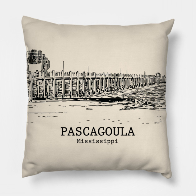 Pascagoula - Mississippi Pillow by Lakeric