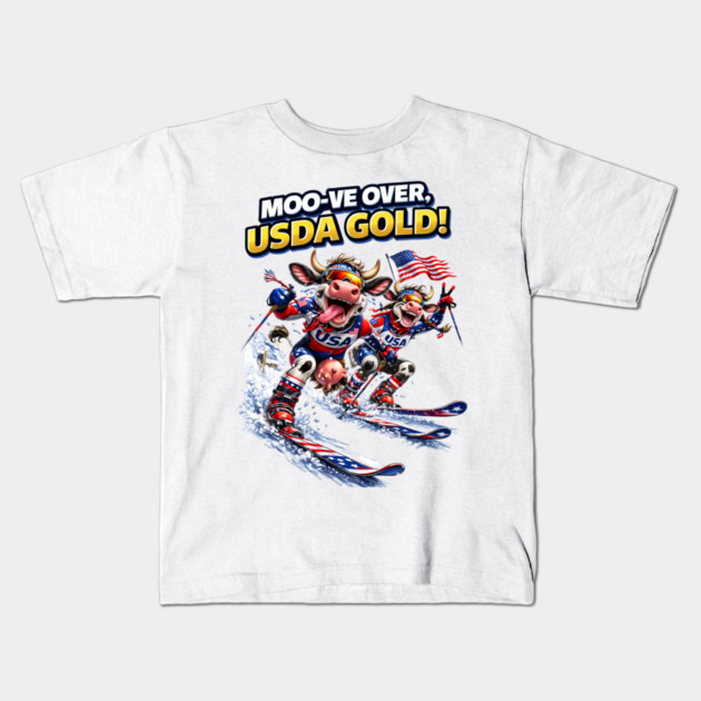 USDA Gold Kids T-Shirt by CrazyGirl