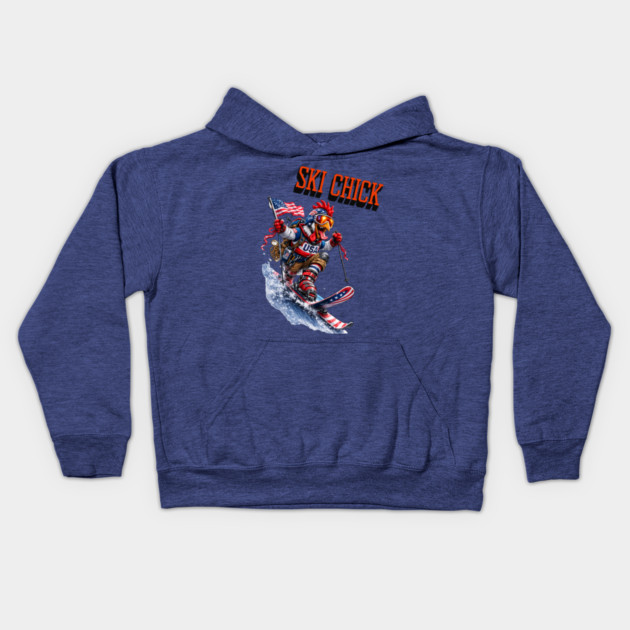 Ski Chick Kids Hoodie by CrazyGirl