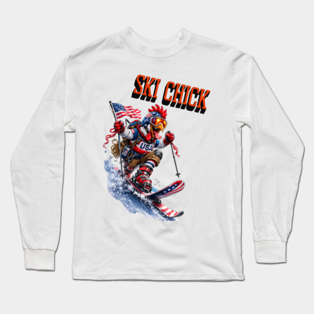 Ski Chick Long Sleeve T-Shirt by CrazyGirl