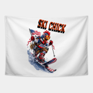 Ski Chick Tapestry