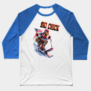 Ski Chick Baseball T-Shirt