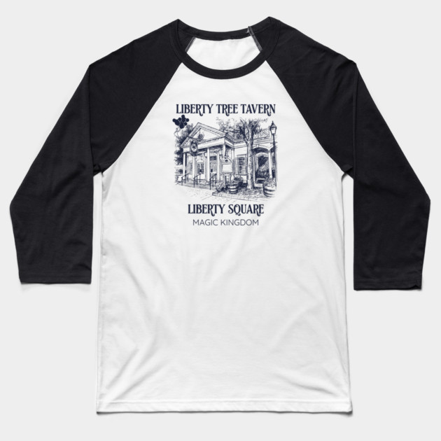 Liberty Tree Tavern Liberty Square Orlando Florida Sketch Works Series Baseball T-Shirt by Joaddo