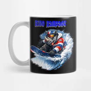 Rhino Rampage – USA Snowboard Shredder Mug
