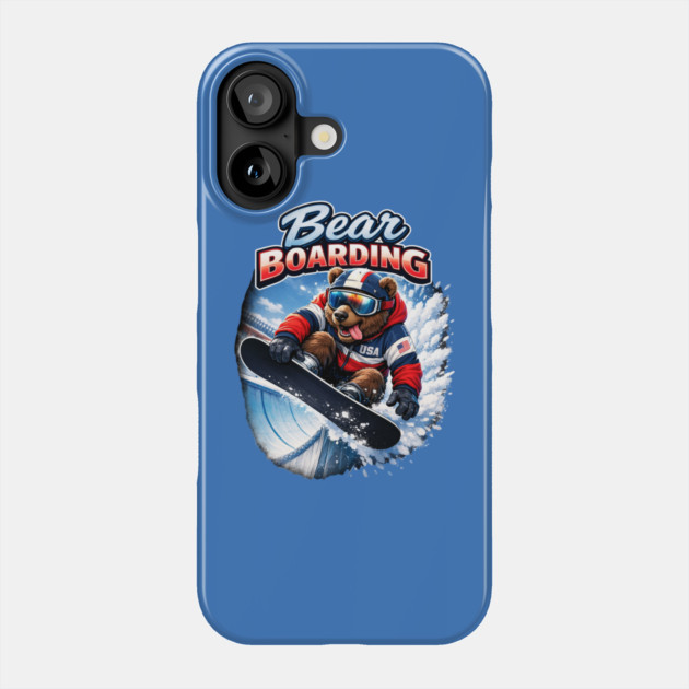 Bear Boarding Phone Case by CrazyGirl