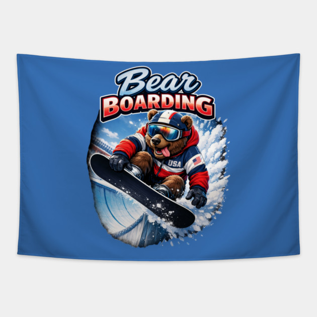 Bear Boarding Tapestry by CrazyGirl