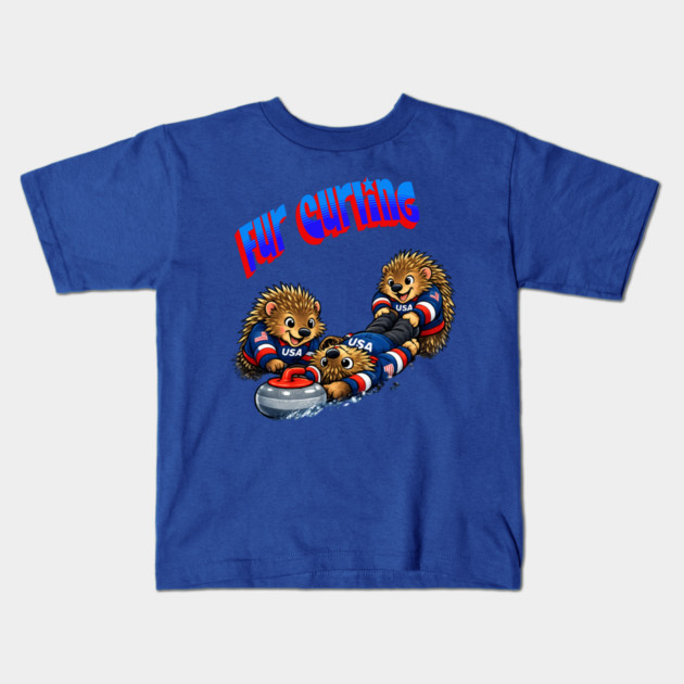 Fur Curling Kids T-Shirt by CrazyGirl