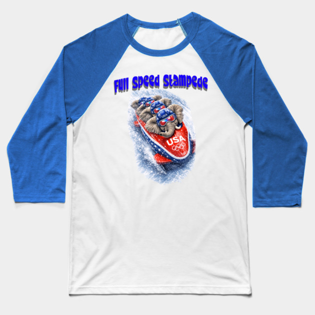 Full Speed Stampede Baseball T-Shirt by CrazyGirl