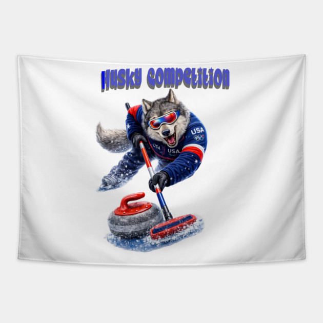Husky Competition Tapestry by CrazyGirl