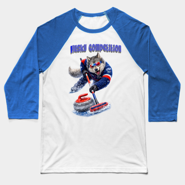Husky Competition Baseball T-Shirt by CrazyGirl