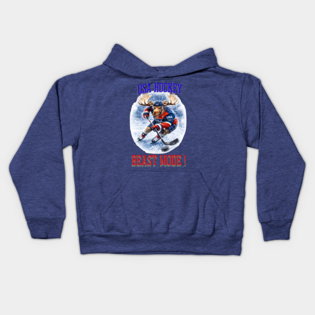 Beast Mode! USA Hockey Kids Hoodie by CrazyGirl