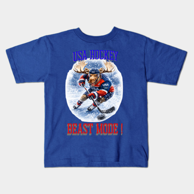 Beast Mode! USA Hockey Kids T-Shirt by CrazyGirl