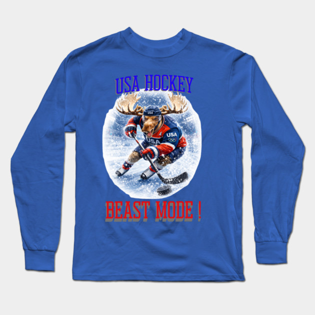 Beast Mode! USA Hockey Long Sleeve T-Shirt by CrazyGirl