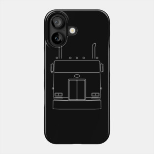 Cabover Pete classic truck outline graphic (white) Phone Case