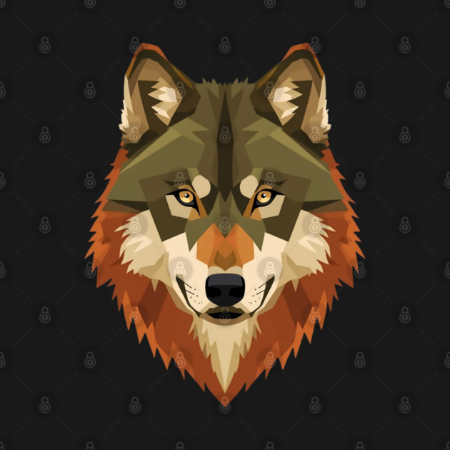 Geometric Wolf Head – Retro Flat Vector Wildlife Art by Valder’s Brothers