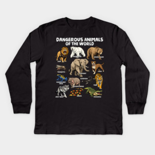 Dangerous Animals of the World Kids Long Sleeve T-Shirt