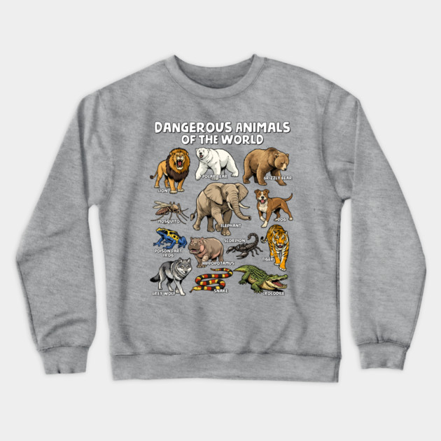 Dangerous Animals of the World Crewneck Sweatshirt by GoshWow®