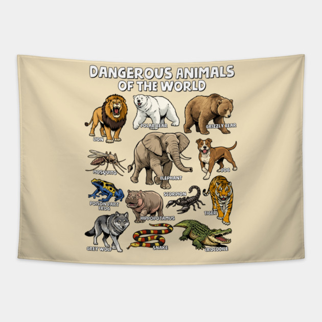 Dangerous Animals of the World Tapestry by GoshWow®