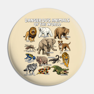 Dangerous Animals of the World Pin