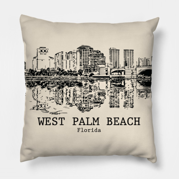 West Palm Beach - Florida Pillow by Lakeric