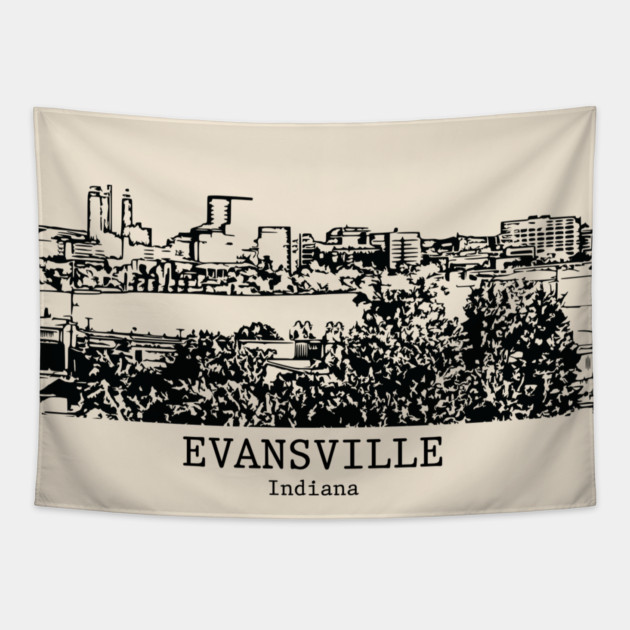 Evansville - Indiana Tapestry by Lakeric