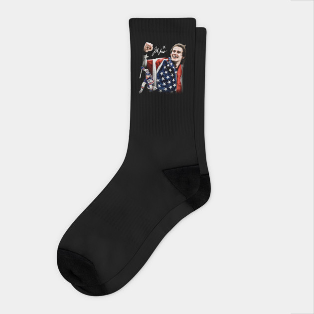 Jack Hughes #86 - Team USA Hockey - Gold Medal Olympics 2026 Socks by nicklower