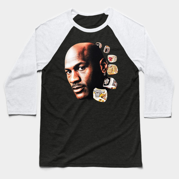 90s Jordan 6 Rings Basketball Classic Baseball T-Shirt by nicklower