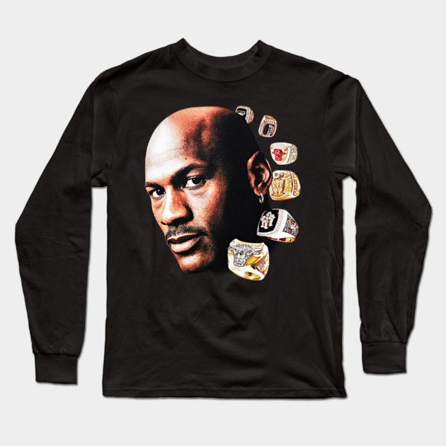 90s Jordan 6 Rings Basketball Classic Long Sleeve T-Shirt by nicklower