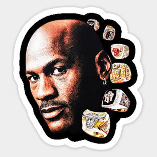 90s Jordan 6 Rings Basketball Classic Sticker