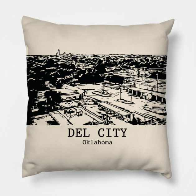 Del City - Oklahoma Pillow by Lakeric