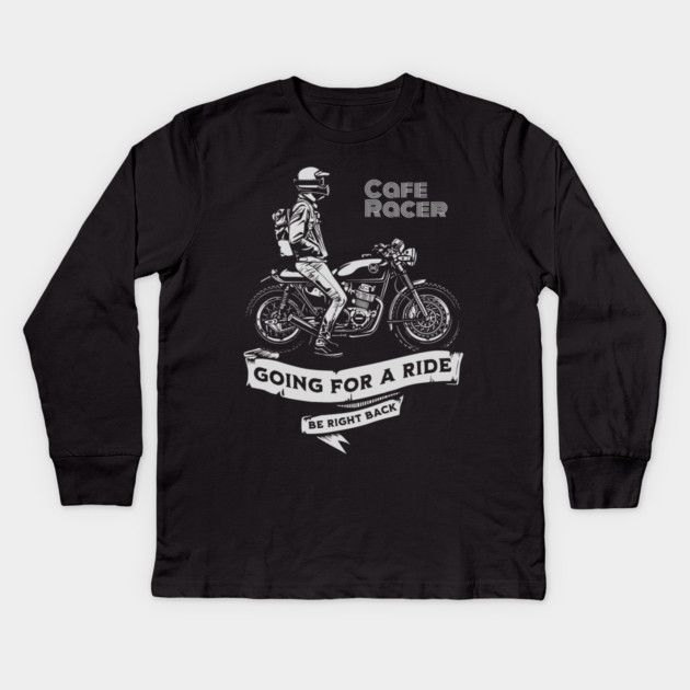 Biker Cafe Racer Kids Long Sleeve T-Shirt by monsalveautos